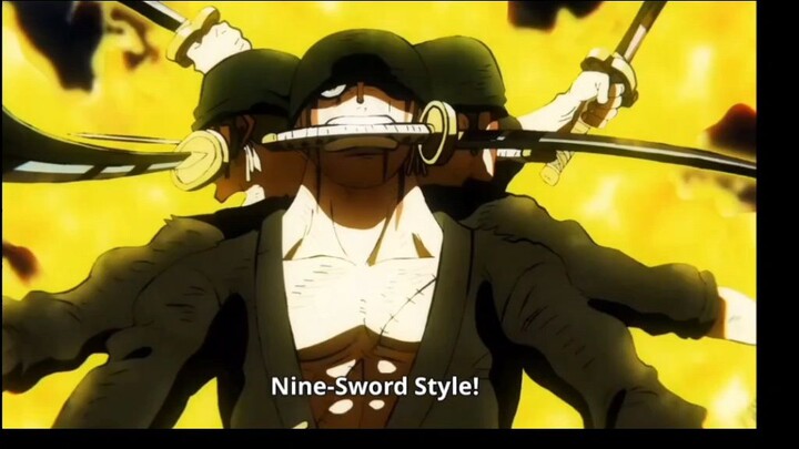 Zoro's Nine-Sword Style Against Kaido