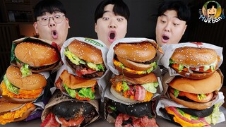 ASMR MUKBANG 직접 만든 치즈 햄버거 치즈스틱 치킨먹방! & 레시피 FRIED CHICKEN AND CHEESE BURGER EATING SOUND!