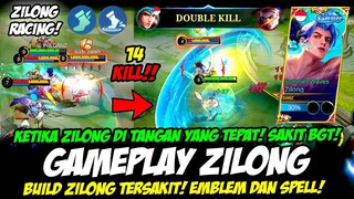 CARA MAIN ZILONG TERBARU + COMBO ZILONG RACING❗ BUILD ZILONG TERSAKIT❗TUTORIAL & GAMEPLAY ZILONG EXP