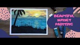Enjoy the beautiful sunset in a picture - acrylic painting for beginners