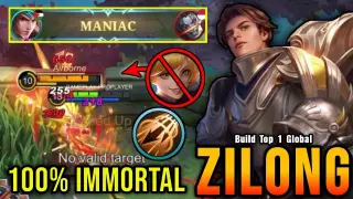 Almost SAVAGE!! Zilong Inspire 100% Immortal - Build Top 1 Global Zilong ~ MLBB