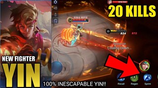 20 KILLS!! YIN MONSTER SPRINT COMBO!! NEW FIGHTER YIN GAMEPLAY | COMBO | BUILD - MLBB