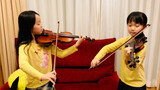 Gadis kecil kembar Jepang & Kimetsu no Yaiba OP-LISA-Bunga Teratai Merah & Duo Biola | Tomashi Meili