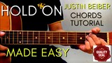 Justin Bieber - Hold On Chords (Guitar Tutorial) for Acoustic Cover