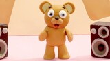 Cute musical bear Stop motion cartoon for children - BabyClay