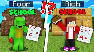 JJ Rich School vs Mikey Poor School in Minecraft - Maizen