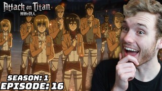 THE WHOLE SQUAD JOINS THE SURVEY CORPS!! - Attack on Titan Ep.16 (Season 1) REACTION