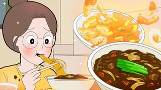 【Chinese subtitles】Ji Limi Animation: Eating Alone After get off work - Noodles with Soy Sauce & Swe