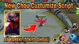 New Chou Cuztumize Script as Kaneki in tokyo ghoul | Full effect | MobileLegends Tutorial 2020