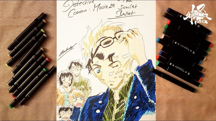 Drawing Detective Conan Movie 24 Gosho Aoyama Shikishi | by Kaitenkz Art