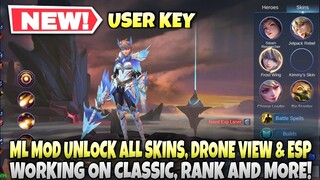 ML MOD UNLOCK ALL SKINS, DRONE VIEW & ESP | LATEST KEY IN DESCRIPTION