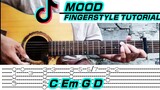 Mood | 24kgoldn (Guitar Fingerstyle Cover) Tabs | Chords