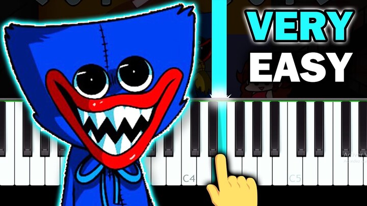 Friday Night Funkin' VS Huggy Wuggy (Poppy Playtime) - VERY EASY Piano tutorial