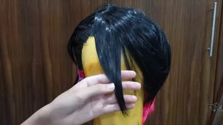 [COS Wig Tutorial] Mixed Color/Color Gradient Wig Making + Side Hairline Patch Demon Slayer Twelve G