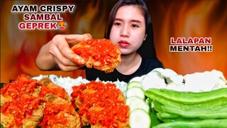 MUKBANG LALAPAN MENTAH, AYAM GORENG CRISPY SAMBAL GEPREK | MUKBANG INDONESIA |