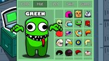Green (RainBow Friends) in Among Us ◉ funny animation - 1000 iQ impostor