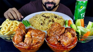 MUTTON PULAO, SPICY MUTTON BHUNA, PAPAD, SALAD, CHILI & SPRITE ASMR MUKBANG EATING SHOW| #LiveToEATT