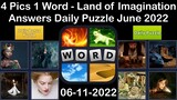 4 Pics 1 Word - Land of Imagination - 11 June 2022 - Answer Daily Puzzle + Bonus Puzzle