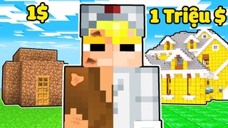 Tô Gà Thử Thách Mua Căn Nhà 1$ Và Căn Nhà 1 Triệu $ Trong Minecraft*Tô Gà Giàu Thành Nghèo