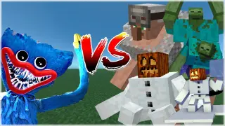 Huggy Wuggy (Poppy Playtime) Vs Mutant Mobs - Minecraft Bedrock Edition / MCPE 1.18