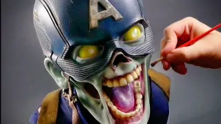 [DIY]Zombie Captain America Sculpture Timelapse