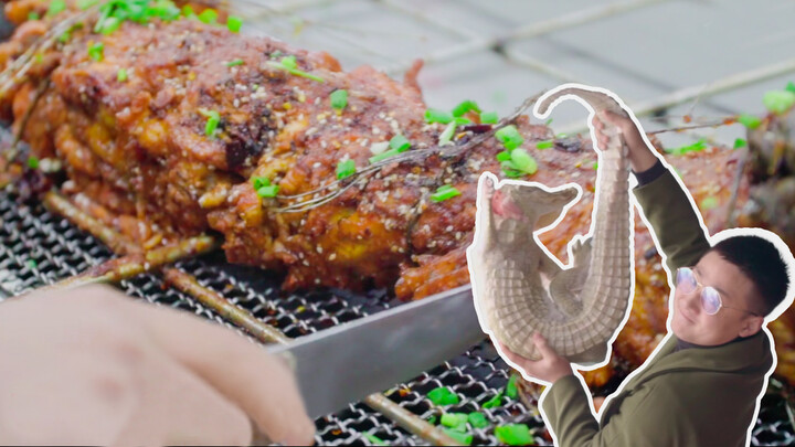 1, 500 yuan to challenge roast crocodile, half a month's salary