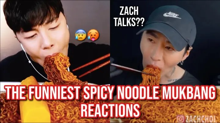 the FUNNIEST spicy noodle mukbang reactions