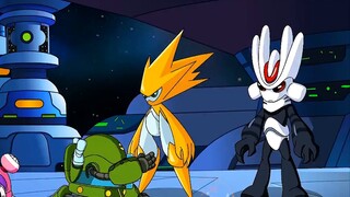 Pony is taking revenge on the robot. It takes four powerful elves to break his seventh seal.