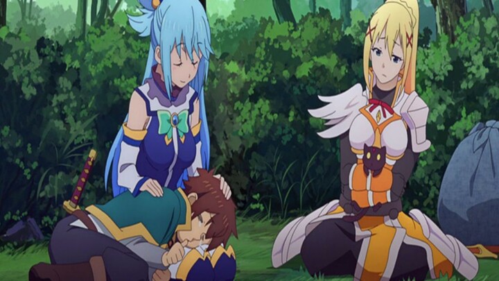 Aqua really treats Kazuma like her own son and dotes on him.