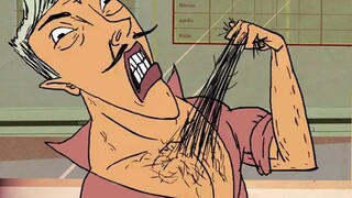 粗心理发师工作走神，把客人头发剪秃了，竟用自己的胸毛接发