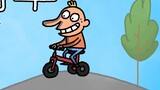 "Phim hoạt hình hộp" Điều gì xảy ra khi đứa trẻ gặp được người cha yêu chó - tập đi xe đạp