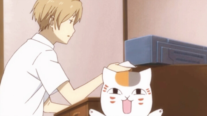 Natsume really dotes on the cat teacher and buys him whatever he wants to eat