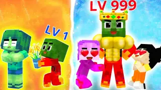 Monster School : Baby Zombie x Squid Game Doll  Level Up Boss -  Minecraft Animation