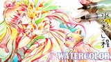 Colorful love water color painting process水彩作画过程