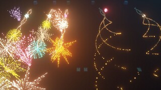 [Game]Playing <Sky rocket> in Mincraft with fireworks special effects