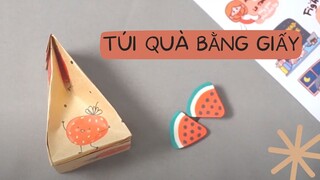 Cách gấp túi quà bằng giấy -làm túi quà giấy - gấp xếp giấy - how to make gift box