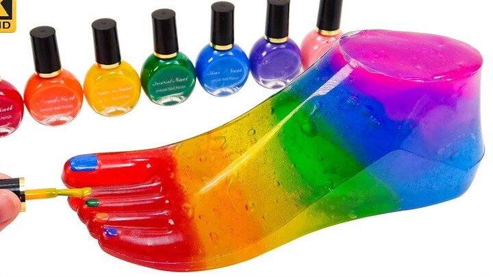 [DIY] Making A Rainbow Feet With Different-color Slime