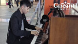 [Diễn tấu/Genshin] Chơi piano "Bài hát của Ruu" trên phố cực cảm động!