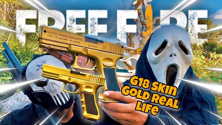RIVIEW NGETES POWER PISTOL MAINAN  G18 SETELAH KU KASI SKIN GOLD|Freefire