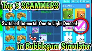 Top 5 SCAMMERS in Bubblegum Simulator! (Roblox)