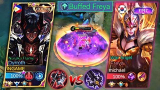 DYRROTH VS AGGRESSIVE BUFFED FREYA | DEMON KING AGAINST QUEEN OF WAR🔥HOW TO WIN? BEST BUILD MLBB