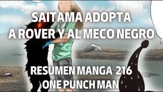 Saitama adopta a Rover y a Black Sperm Resumen One Punch Man manga 216