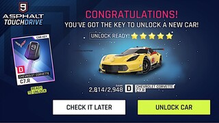 Asphalt 9: Legends - Chevrolet Corvette C7.R Car Key UNLOCKED!!!