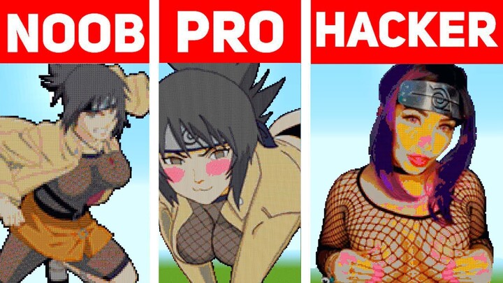 Pixel Art NOOB vs PRO vs HACKER Anko Mitarashi in Minecraft