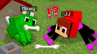 How Baby Mikey & JJ Shapeshift to DOG and SPIDER in Minecraft challenge (Maizen Mizen Mazien)