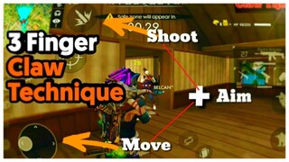 free fire move+shoot technique 2019 3 finger claw setup