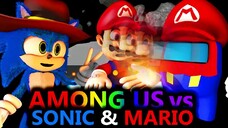 NEW AMONG US vs MINECRAFT SONIC MARIO RTX MOVIE CHALLENGE Cartoon Animation Imposters & Crewmates