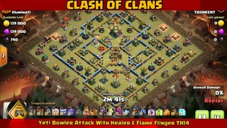 Yeti Bowler Attack With Healer & Flame Flinger - Th14 Attack Strategy 2022 #1