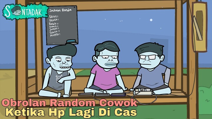 Obrolan Cowok Ditongkrongan Ketika Hp Lagi Di Cas (Animasi Sentadak)