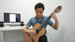 "Croatian Rhapsody" was covered by a man with classic guitar